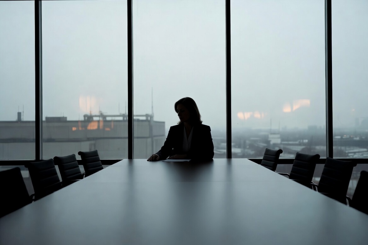 A boardroom table where the founder transition conversation has not yet been had.