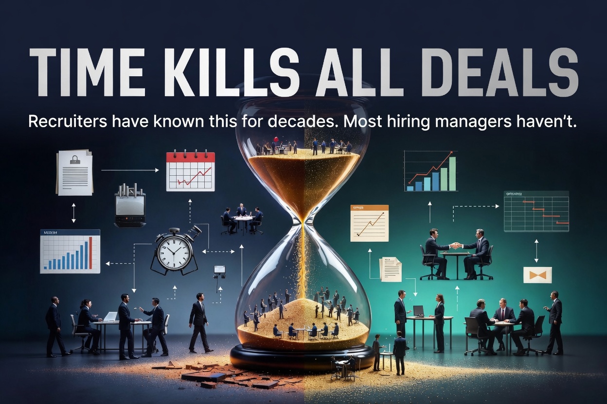 A hiring manager reviews a shortlist unaware the lead candidate has already started withdrawing.